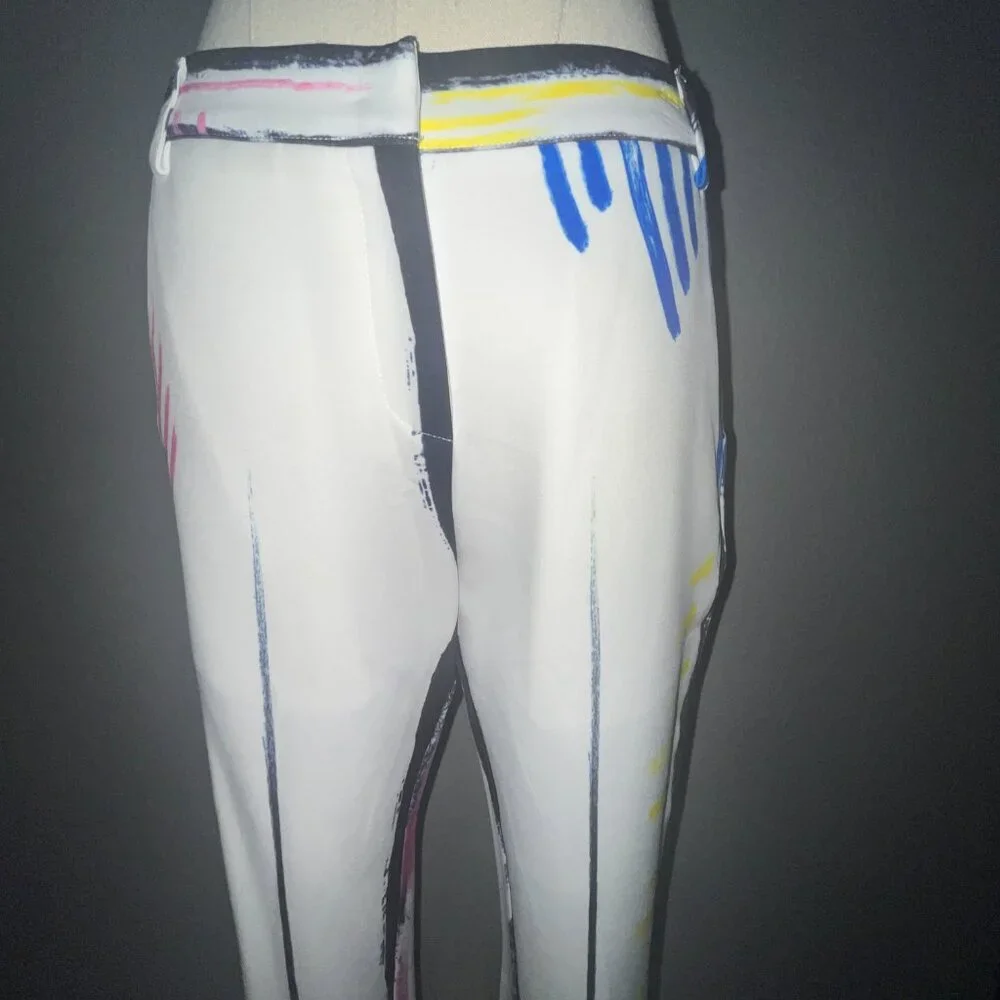L'ATISTE COLOR ME BAD ARTSY PANTS SUIT GRAPHIC PAINTED CONTRASTING OUTLINE - S - Picture 14 of 16